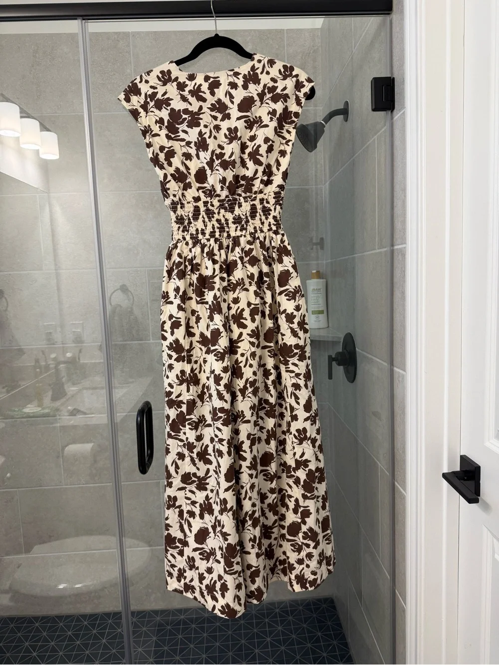 Abercrombie & Fitch Cream Maxi Dress with Brown Floral Print